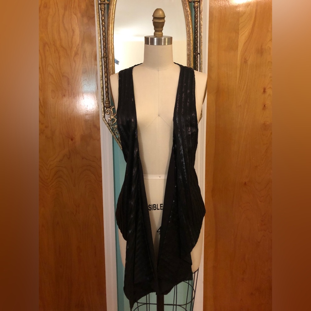 Sparkly black sequin Mackage vest, size 4-medium